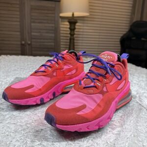 Nike Air Max 270 React Shoes Womens Size 10 Pink Red Purple Running AT6174-600